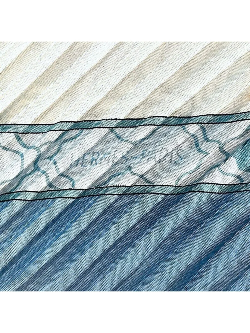 Hermes Pleated Carre 90 les Printemps de Thera Scarf Silk